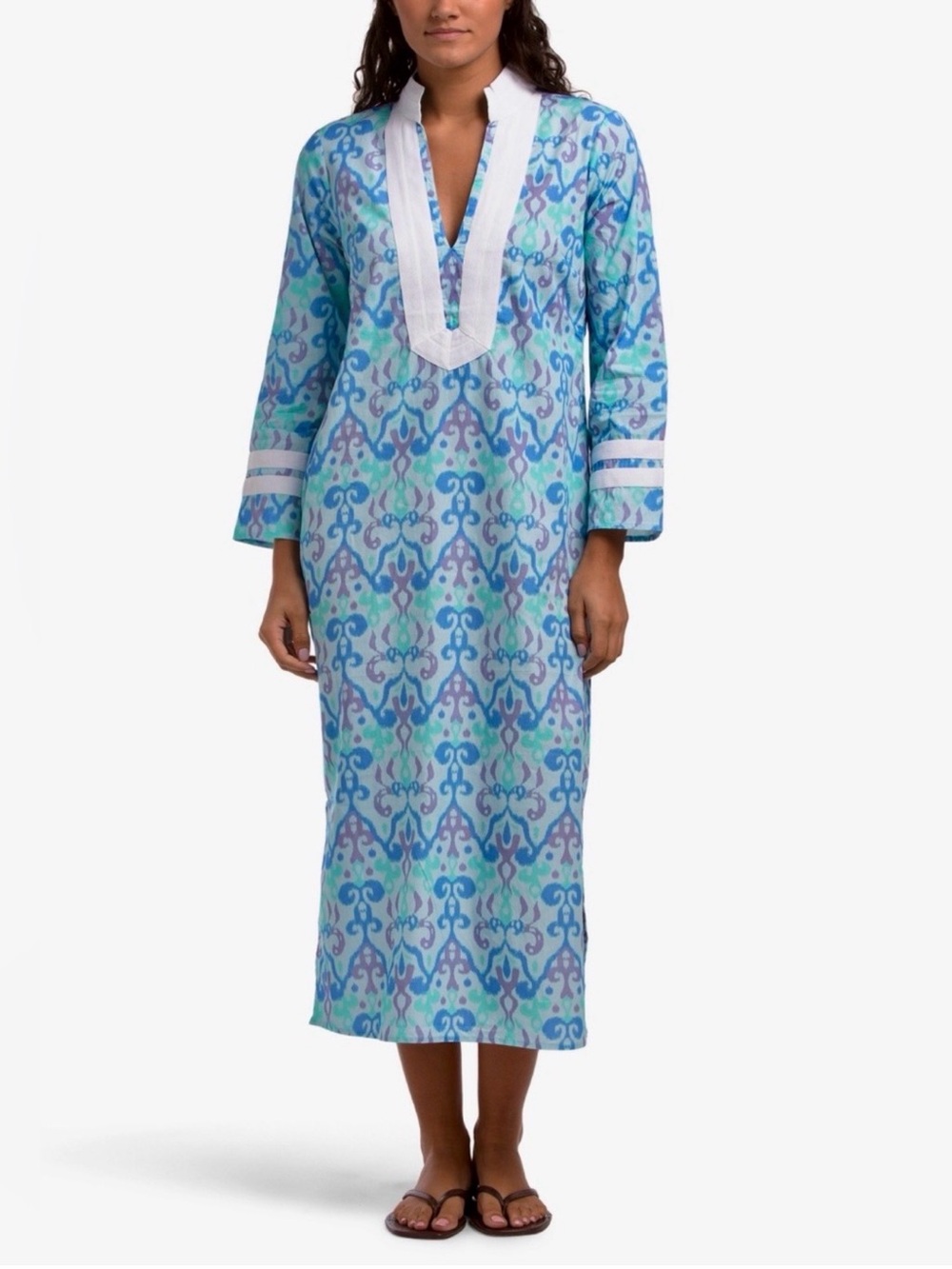 Sail to Sable Ikat Long Sleeve Caftan